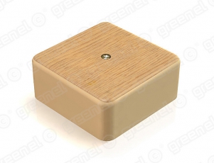 Коробка распределительная для о/п с кабель-каналом 75х75х28мм, IP40, цвет-ДУБ (80шт) | GE41215-12 | GREENEL