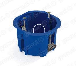 Коробка установочная 68х45 для полых стен СИНЯЯ с пластиковыми лапками (100шт/уп) | GE40022-08 | GREENEL