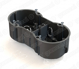 Коробка установочная 2-местная 141х70х45 для с/п в кирпичных стенах (с саморезами) | GE40007 | GREENEL