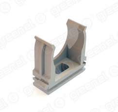 Держатель-клипса с защелкой D16мм ПРОМУПАКОВКА (200/1000) серый RAL 7035| GE-PR50140 | GREENEL