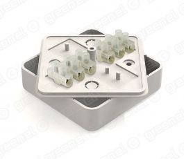 Коробка респределительная для о/п 75х75х20мм с клеммной колодкой ЗВИ-3 (1,0-2,5мм2) 6 клемм, IP40, цвет -БЕЛЫЙ (100шт) | GE41212-01 | GREENEL