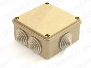 Коробка распределительная для о/п облегченного типа СВЕТЛОЕ ДЕРЕВО 100х100х45, IP44 , 6 вводов (48шт) | GE41231-03 | GREENEL