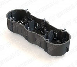 Коробка установочная 3-местная 212х70х45 для скрытого монтажа в кирпичных стенах (с саморезами) (45шт) | GE40009 | GREENEL