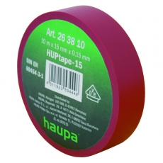 Изолента ПВХ, цвет красный, шир. 25 мм, длина 20 м, d 74 мм | 263872 | Haupa