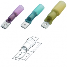 Штекер плоский, термоусадочный 1,5-2,5/6,3x0,8 (упак.100шт) | 363522 | Haupa