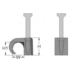 Скоба с гвоздем для крепления кабелей круглого сечения, 5-7, цвет черный (упак.100шт) | 262206 | Haupa