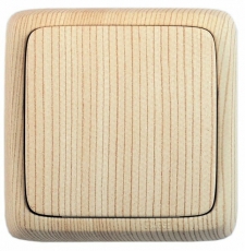 Переключатель открытой установки, одноклавишный, с изолирующей пластиной, цвет сосна | ВА10-163-02 | HEGEL