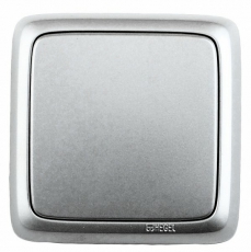 Переключатель открытой установки, одноклавишный, монтажной пластиной, цвет серебро | ВА10-165-06 | HEGEL