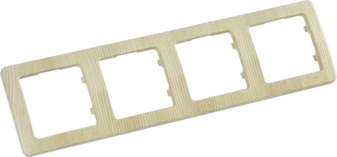 Рамка четырёхместная, скрытой установки, цвет сосна | Р404-02 | HEGEL