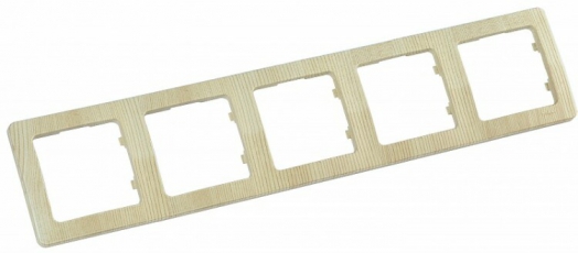 Рамка пятиместная, скрытой установки, цвет сосна | Р405-02 | HEGEL