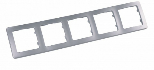 Рамка пятиместная, скрытой установки, цвет серебро | Р405-06 | HEGEL
