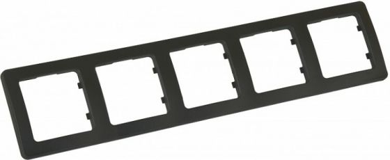 Рамка пятиместная, скрытой установки, цвет черный | Р405-08 | HEGEL