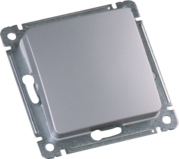 Выключатель скрытой установки, одноклавишный, с самовозвратом, механизм, цвет серебро | ВС10-431-06 | HEGEL