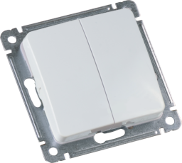 Выключатель скрытой установки, двухклавишный, механизм, цвет белый | ВС10-451 | HEGEL