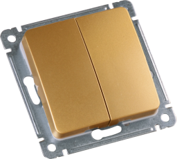 Выключатель скрытой установки, двухклавишный, механизм, цвет золото | ВС10-451-07 | HEGEL