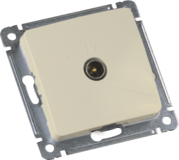 Розетка телевизионная оконечная скрытой установки, механизм, цвет слоновая кость | РСТВ-401-01 | HEGEL