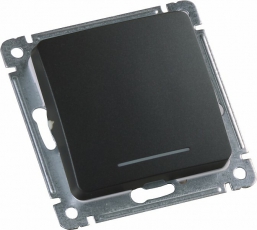 Переключатель скрытой установки, одноклавишный, с индикацией, механизм, цвет черный | ВС10-462-08 | HEGEL