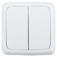 Выключатель открытой установки, двухклавишный, цвет белый | ВА10-151 | HEGEL