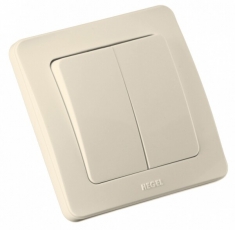 Выключатель скрытой установки, двухклавишный, цвет слоновая кость | ВС16-351-01 | HEGEL