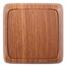 Переключатель открытой установки, одноклавишный, с изолирующей пластиной, цвет дуб | ВА16-163-05 | HEGEL