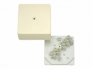 Коробка распределительная 60х60х30 с клеммником слоновая кость IP40 | КРК2701 02 | HEGEL