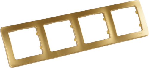 Рамка четырёхместная, скрытой установки, цвет золото | Р404-07 | HEGEL
