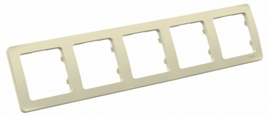 Рамка пятиместная, скрытой установки, цвет слоновая кость | Р405-01 | HEGEL