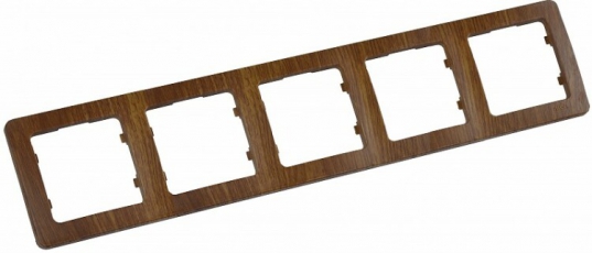 Рамка пятиместная, скрытой установки, цвет дуб | Р405-05 | HEGEL