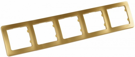 Рамка пятиместная, скрытой установки, цвет золото | Р405-07 | HEGEL