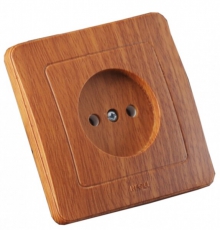 Розетка скрытой установки, одноместная, цвет дуб | РС16-301-05 | HEGEL