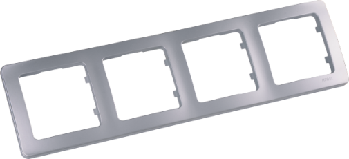 Рамка четырёхместная, скрытой установки, цвет серебро | Р404-06 | HEGEL