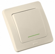 Выключатель скрытой установки, одноклавишный, с индикацией, цвет слоновая кость | ВС10-312-01 | HEGEL