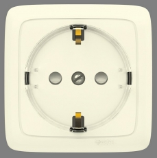 Розетка открытой установки, одноместная, с заземляющим контактом, с изолирующей пластиной, цвет слоновая кость | РА16-173-01 | HEGEL