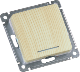 Выключатель скрытой установки, одноклавишный, с индикацией, механизм, цвет сосна | ВС10-412-02 | HEGEL