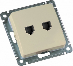 Розетка компьютерная скрытой установки, механизм, цвет слоновая кость | РСКК-440-01 | HEGEL