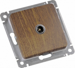 Розетка телевизионная оконечная скрытой установки, механизм, цвет дуб | РСТВ-401-05 | HEGEL