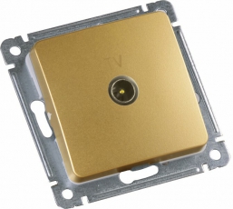 Розетка телевизионная оконечная скрытой установки, механизм, цвет золото | РСТВ-401-07 | HEGEL