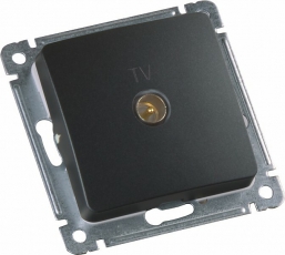 Розетка телевизионная оконечная скрытой установки, механизм, цвет черный | РСТВ-401-08 | HEGEL