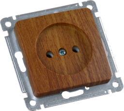 Розетка скрытой установки, одноместная, механизм, цвет дуб | РС16-401-05 | HEGEL