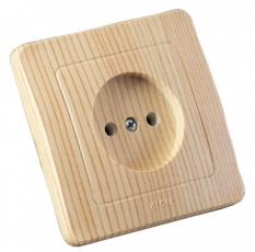 Розетка скрытой установки, одноместная, цвет сосна | РС16-301-02 | HEGEL