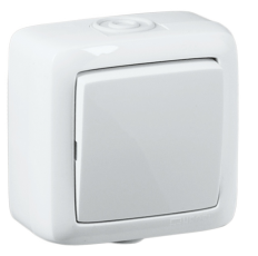 Выключатель открытой установки, одноклавишный, брызгозащищенный, цвет белый | ВА10-211 | HEGEL