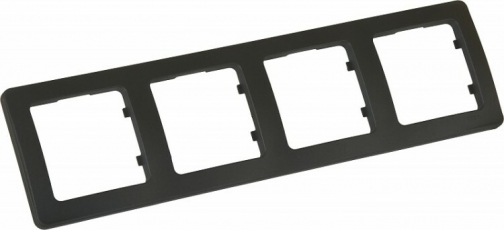 Рамка четырёхместная, скрытой установки, цвет черный | Р404-08 | HEGEL