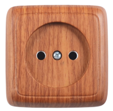 Розетка открытой установки, одноместная, цвет дуб | РА16-101-05 | HEGEL