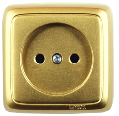 Розетка открытой установки, одноместная, цвет золото | РА16-101-07 | HEGEL