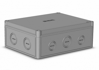 Коробка 240х190х93 ПС полистирол,серый цвет корпуса и крышки,низкая крышка,пластина МП1 | КР2803-111 | HEGEL