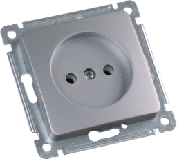 Розетка скрытой установки, одноместная, механизм, цвет серебро | РС16-401-06 | HEGEL