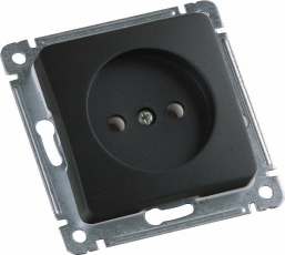 Розетка скрытой установки, одноместная, механизм, цвет черный | РС16-401-08 | HEGEL