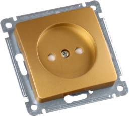 Розетка скрытой установки, одноместная, со шторкой, механизм, цвет золото | РС16-402-07 | HEGEL