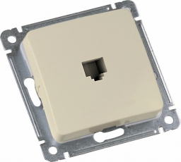 Розетка телефонная скрытой установки, механизм, цвет слоновая кость | РСТ-400-01 | HEGEL