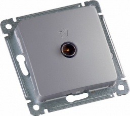 Розетка телевизионная оконечная скрытой установки, механизм, цвет серебро | РСТВ-401-06 | HEGEL